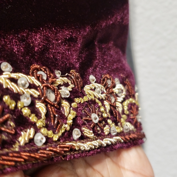 Handmade Beaded Velvet Dress - Picture 7 of 8